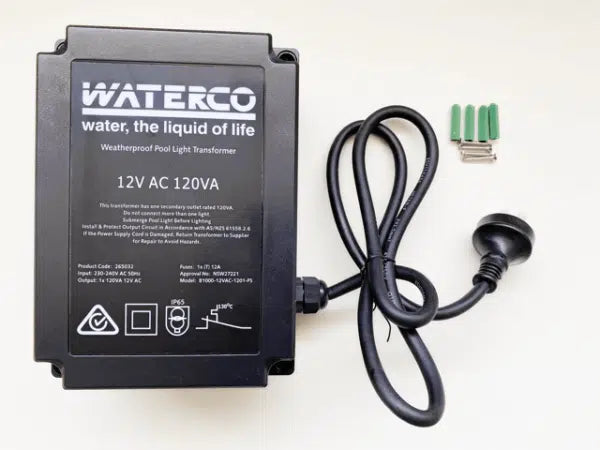 Waterco 12 volt Pool Light Transformer 120VA - 265032 Waterco 12 volt Pool Light Transformer 120VA - 265032